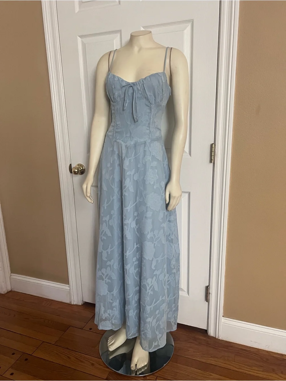 Princess Polly Members Only Maxi Dress Blue Burnout - Picture 14 of 15